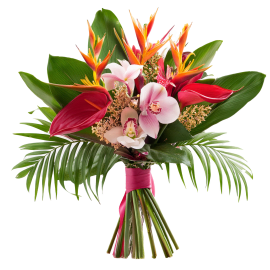 Strelitzia and Orchid Bouquet
