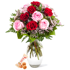 Red and Pink Rose Harmony Bouquet