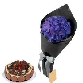 Midnight Hydrangea and Marble Cake Gift Set