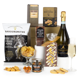 Golden Celebration Gift Hamper with Wine and Treats