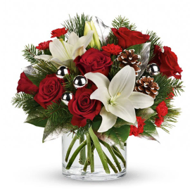 Premium Festive Lilies with Roses