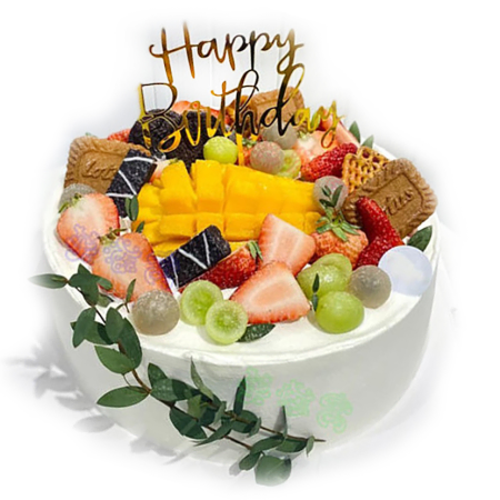 Fruta fresca y delicioso pastel gourmet