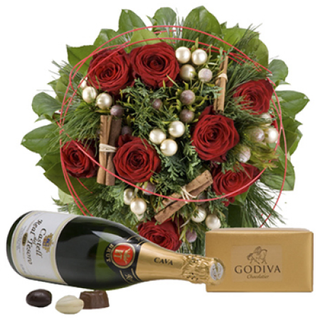 Felices fiestas Floral Display Set de regalo