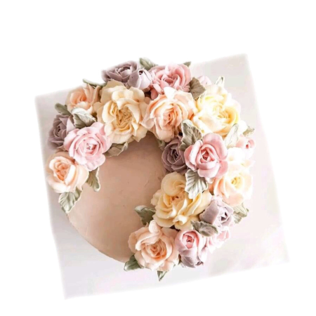 Pastel Sorpresa Floral De Crema De Mantequilla