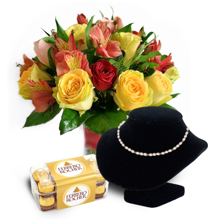 Conjunto de regalo de gargantilla de perlas Glow Romance