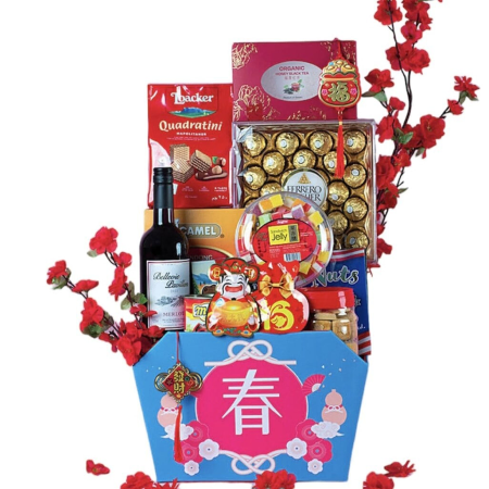 Cesta de vino lunar opulenta