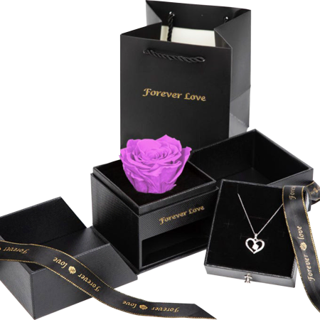 Collar y rosa de amor eterno