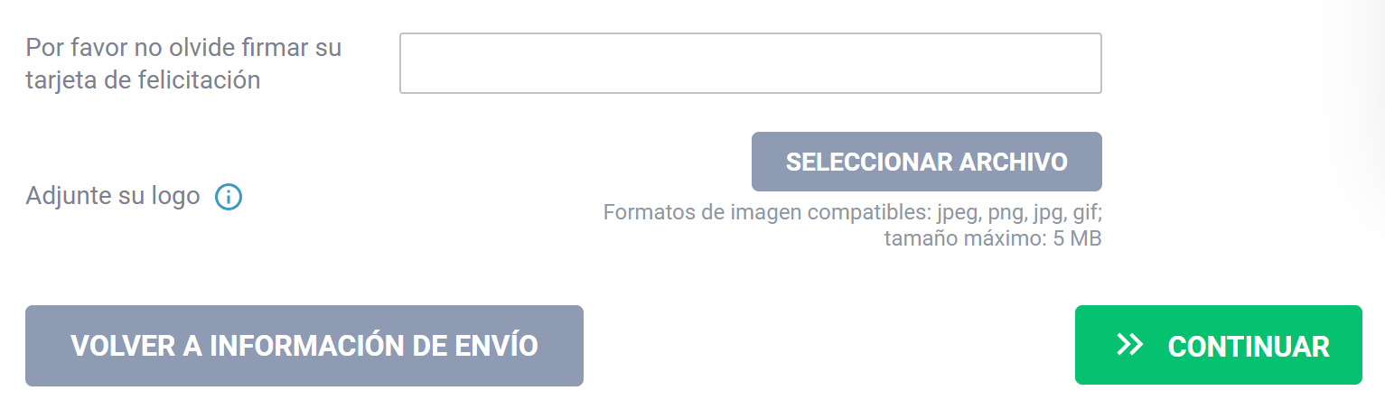 Captura de pantalla sobre cómo agregar tarjetas de felicitación de marca a pedidos en línea.
